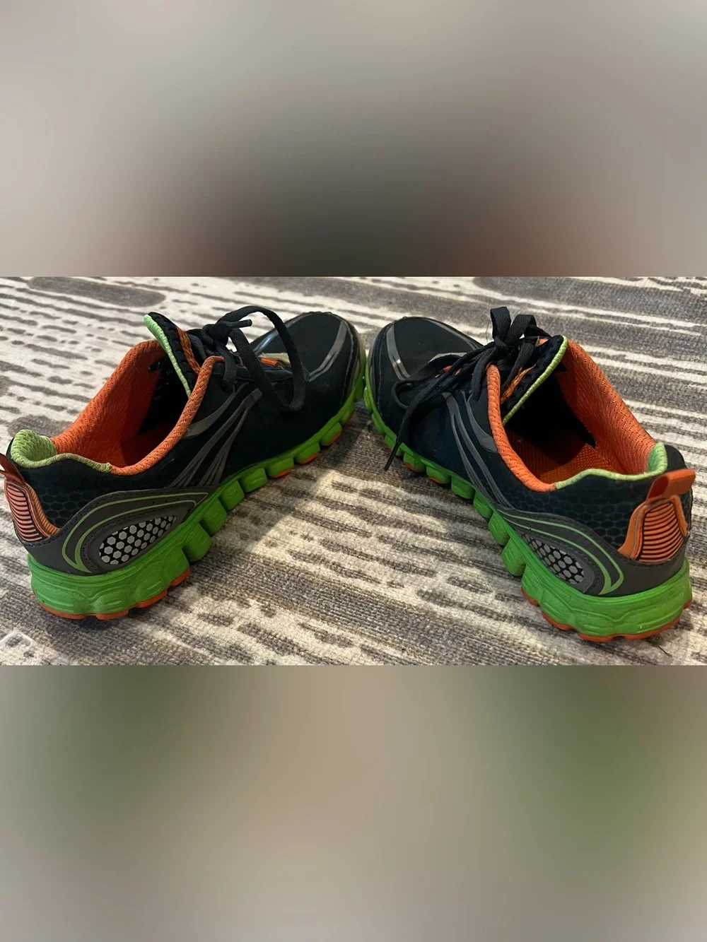 Skechers BlueSneakers with Neon Green & Orange Accents